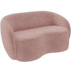 Sofá 3 Lugares 180cm Sala de Estar Living Oscar K01 Veludo Rosê - Lyam
