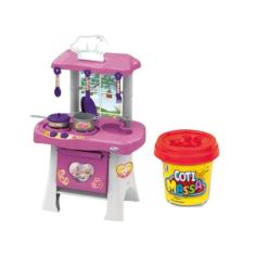 Cozinha Infantil Pop Casinha C/ Utensílios + 1x Massinha Sortida Coti 