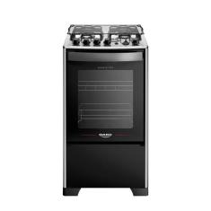 Fogão 4 Bocas Dako Magister Grill Preto com Mesa Inox Bivolt, Espelhad