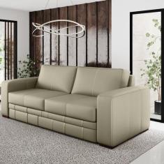 Sofá 3 Lugares 200cm Couro Legítimo Dakota - Scala Decor