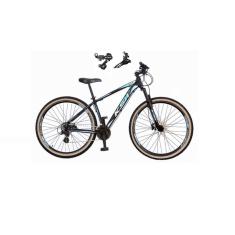  Bicicleta Aro 29 Ksw Xlt Alumínio 24v Câmbios Shimano Garfo Suspensão Pneu com Faixa Bege - Preto\Azul