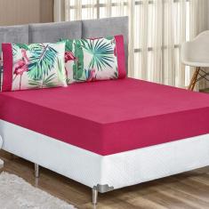 Jogo de Lençol Casal Padrão 3 Peças Naturale Fronha Lençol Elástico Micropercal Estampado 200 Fios