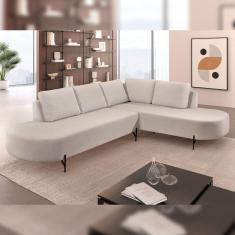 Sofá de Canto Boreal Base de Ferro Esquerda Bege