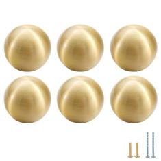 Evionlin 6 maçanetas M de latão sólido de cobre puro cone puxadores para gaveta de armário de cozinha, puxadores de latão dourado escovado com parafusos