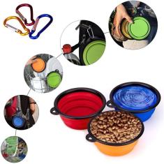 Comedouro prato pratinho pet para ração retrátil verde