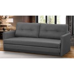 Sofá Cama 2 lugares 1,50m Luisa Suede Cinza Adonai Estofados