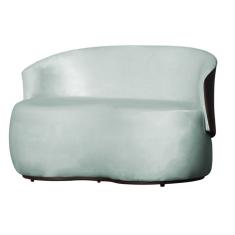 Namoradeira 2 Lugares Orgânica Decorativa Beatriz Veludo Acqua/PU Marrom - Montanaris Decor