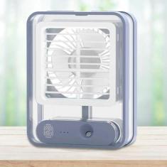 Mini Ventilador Umidificador Led Recarregável De Mesa - BIVENA