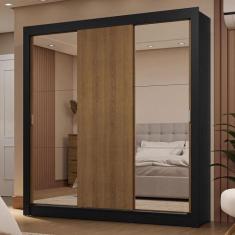 Guarda-Roupa Casal 3 Portas de Correr com Espelhos 2 Gavetas Sublime M