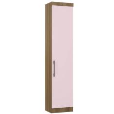 Guarda Roupa Sapateira Modulada 50cm 1 Porta Paris Luciane Móveis Avelã Pf Com Rosa Pf