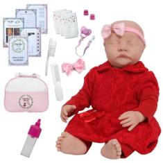 Boneca Reborn Toda De Silicone Careca Com Enxoval Completo - Cegonha R