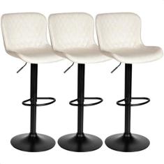 Banqueta Alta Giratória Com Encosto Cozinha Bar Kit 03 Un prime.office