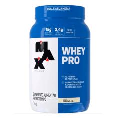 Whey PRO Max Titanium Whey Protein e BCAA Sabor Baunilha 1Kg, 1kg, Bau