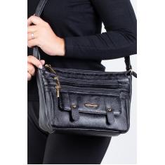 Bolsa tiracolo de couro liso Isis