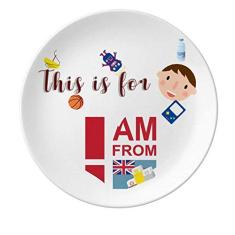 Prato de porcelana I Am From Fiji Jantar Redondo Prato Boy Man