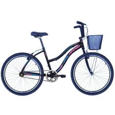 Bicicleta Feminina Aro 26  Beach em Alumínio Preto
