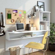 Escrivaninha Bancada de Estudo Lilac Moov Branco Fosco