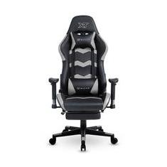 Cadeira Gamer XT Racer Speed Series, Até 120kg, Com Almofadas e Apoio de Pés, Reclinável, Descanso de Braço 2D, Preto e Cinza - XTS170