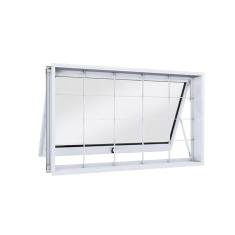 Janela de Aço Maxim-Ar 60x80cm com Grade Quadrada Facilita Lucasa Branco