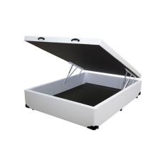 Cama Box Baú Casal AColchões Sintético Preto 41x138x188