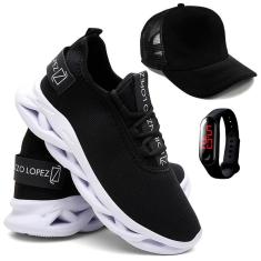 Kit Tênis Masculino Academia e Corrida + Boné + Digital-Masculino