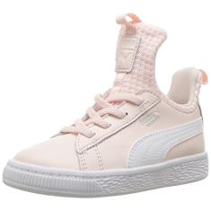 PUMA Tênis infantil unissex Basket Fierce Ep Slip on, Branco, 5 Toddler