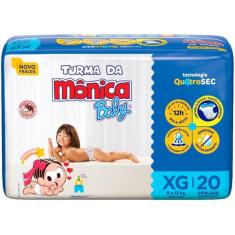 Fralda Turma da Mônica Baby Tam. XG 9 a 13kg 20 Unidades, 20, XG