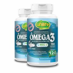 Kit 2 Ômega 3 Óleo de Peixe Unilife 120 Cápsulas 700mg
