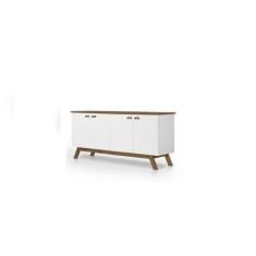 Buffet Atlanta Branco Com Madeira  Tebarrot Móveis