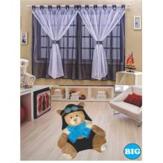 Kit decoração p/ Quarto de Menino = Cortina Malha Juvenil + Tapete Pel