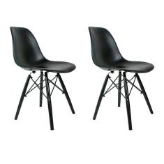Conjunto com 2 Cadeiras Charles Eames ii Preto