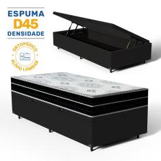 Cama Box Baú com Colchão de Espuma D45 Pillow In Anjos OrtoConfort Solteiro 88cm