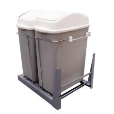 Lixeira Dupla Deslizante 2 Cestos De 20 Lts Jomer 8683