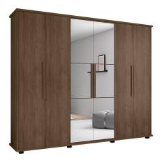 Guarda Roupa Com Espelho 6 Portas Bolzano Freijó