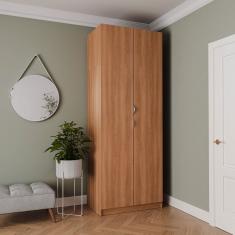 Guarda Roupa Hera 2 Portas Com Cabideiro 2 Gavetas Cabecasa Madeiramadeira Louro