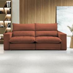 Sofá Retrátil E Reclinável Martinho 250cm Terracota