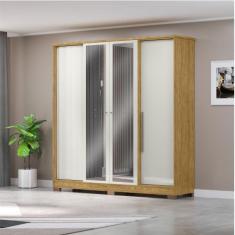 Guarda-roupa Casal 4 Portas 2 Gavetas com Espelho Mônaco - MX Móveis