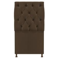 Cabeceira Sofia 90 cm Solteiro Suede Marrom - Doce Sonho Móveis