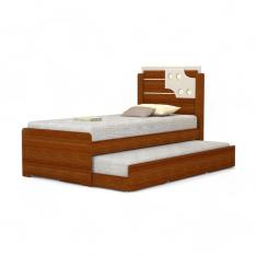 Cama Bibox Solteiro Luiza Cinamomo E Off Com 02 Colchões