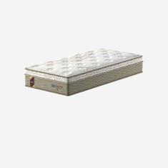 Colchão Solteiro Molas Ensacadas Turim Springs Luxo 88x188x28cm Malha Branca com Detalhes Bege Probel
