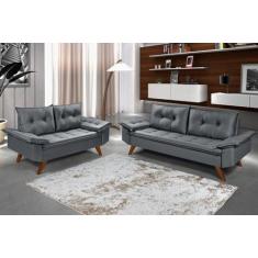 Conjunto De Sofa Bariloche 2 E 3 Lugares Essencial Estofados