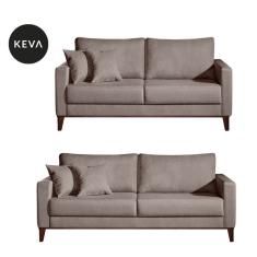 Conjunto de Sofá 2 e 3 Lugares Kivik Liso Caqui