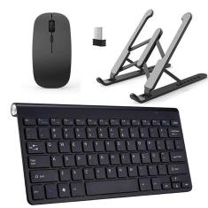 Teclado Mouse Slim E Suporte Preto Para Notebook Positivo
