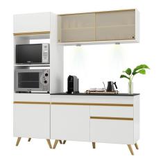 Armário De Cozinha Compacta 182cm Multimóveis BrancoDourado