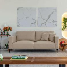 sofá na caixa ubbe linho bege 170 cm