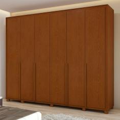 Guarda-roupa 6 Portas 6 Gavetas 100% Mdf Imperatore com Pés Frassino