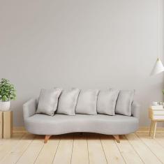 Sofá 2 Lugares 200cm Capri Bege / Pé Imbuia