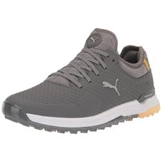 pumagolf Tênis de golfe masculino Proadapt Alphacat, Quiet Shade-puma prata-amarelo Sizzle, 39