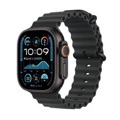 Apple Watch Ultra 2 GPS + Cellular • Caixa preta de titânio de 49 mm • Pulseira Oceano preta