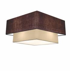 Plafon Duplo Quadrado Md-3022 Cúpula Em Tecido 25/50x35cm Café / Bege - Bivolt